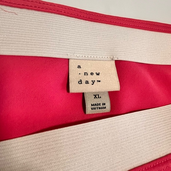 A New Day Trendy Chic Satiny Boho Maxi Slip Skirt, Sz XL, Hot Vibrant Pink - Picture 3 of 4